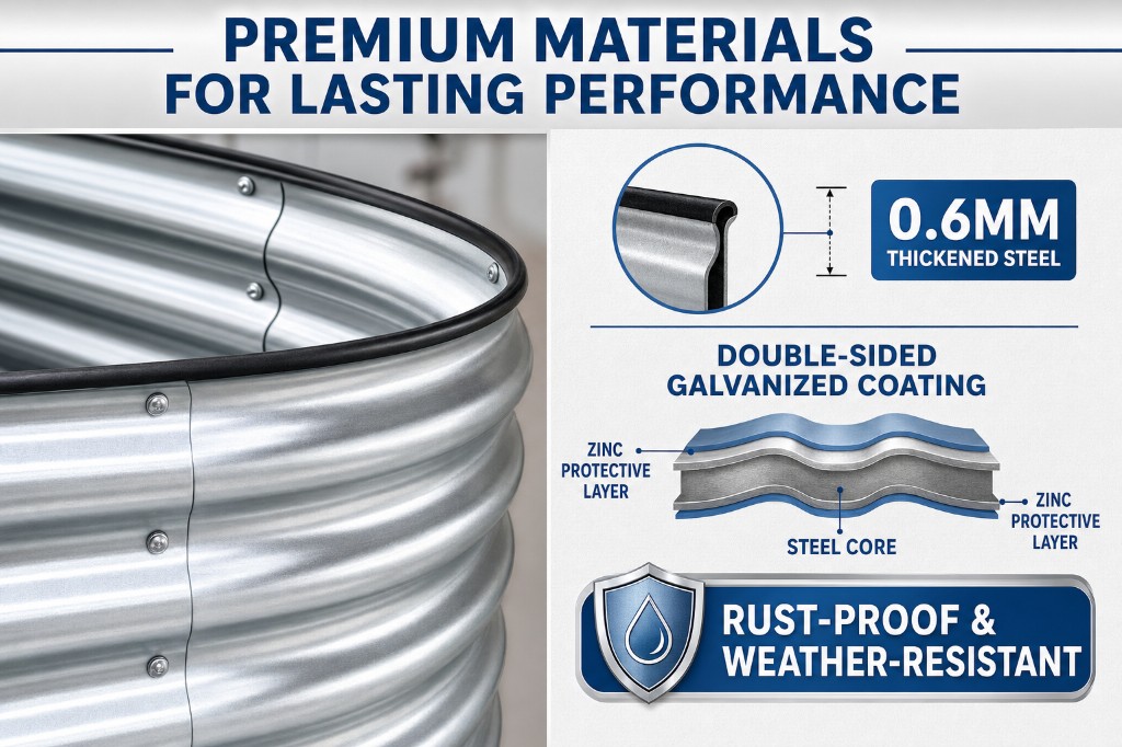 0.6mm double-sided galvanized steel raised bed material for private-label programs